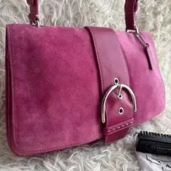 【超激レア 美品】コーチ　ソーホー　ワンショルダーバッグ　スウェード　ピンク系