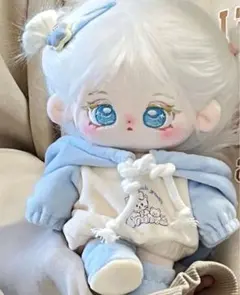 かわいい♡ぬいぐるみ服20cm 水色 パーカー 着せ替えぬいぐるみ ぬい服