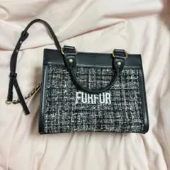 FURFUR ツイードロゴトートバッグ ブラックのサムネイル