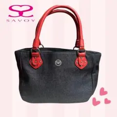 SAVOY サボイ デニムトート ブラック×レッド♡美品