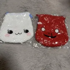 しずくちゃん　ガチャガチャ　もこもこ巾着ポーチ　みるみるちゃん　2つセット