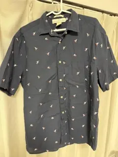 h&m ネイビー 半袖シャツ