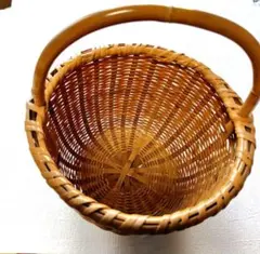 竹細工　円筒形バスケット
