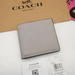 新作　新品　COACH　折り財布　メンズ　人気の小銭入れ付き