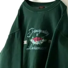 RONWEIL Principality 刺繍 スウェット XL グリーン 古着