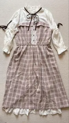 axes femme センタージップチェック ジャンスカ ベレー帽 セット