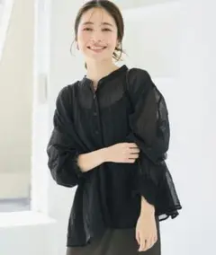 美品！coca シェアーギャザーブラウス　M