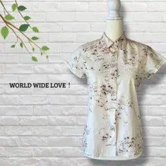 WORLD WIDE LOVE ワールドワイドラブ　総柄　シャツ　日本製　綿のサムネイル