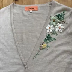 sunauna刺繍薄手カーディガン