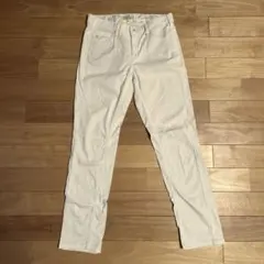 SOMETHING ホワイト スリムフィットデニム