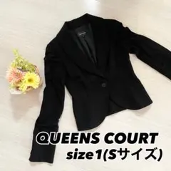QUEENCOURT Sサイズ ジャケット 黒 アウター 春服 オフィス