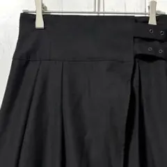 ページボーイPAGEBOY黒ロングスカートF 春秋ロング丈ウエストゴム細見え