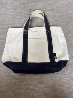 R アイボリー/ネイビー トートバッグ