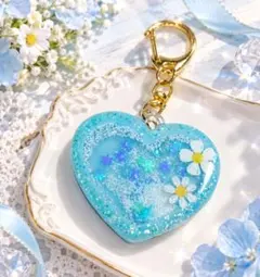 ハート型 シェイカー キーホルダー レジン ハンドメイド