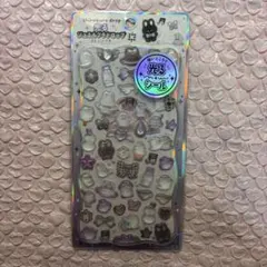 光るジュエルプチドロップ シール ストーンつき しろくろドロップ