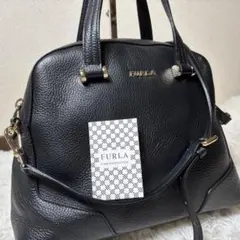未使用級】FURLA ガラッシア 2WAY バッグ ショルダーバッグ ブラック