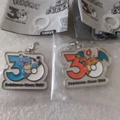 ポケモン30周年　メタルチャームマスコット　リザードン　カメックス