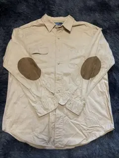 90s Ralph Lauren ラルフローレン　シャツ　長袖エルボーパッチ