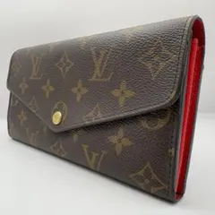 《美品》ルイヴィトン モノグラム 長財布 ポルトフォイユ サラ フューシャ