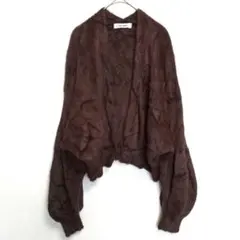 【COCODEAL】シャギーニットカーディガン(2)前開き 長袖 羽織り