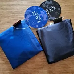 KALDI カルディ エコバッグHelpers　ブルー　　ブラック　２点セット