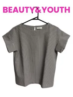 超美品✨BEAUTY&YOUTH 半袖 ストライプ トップス Free size