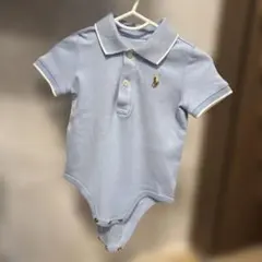 ラルフローレン ロンパース 半袖 ポロ 水色 美品
