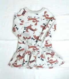 プチバトー　ワンピース　6ans　116cm　動物柄　鳥　きつね　犬　美品