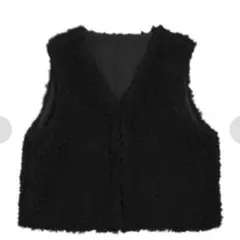 【loverara.loverara select】フェイクファーベスト 黒