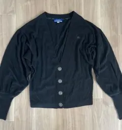 バーバリーブルーレーベル　カシミヤ混カーディガン　ホースロゴ　メタルボタン