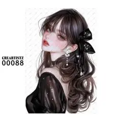 00088 ガール ペーパー/ステッカー 4枚 CREARTISTZ