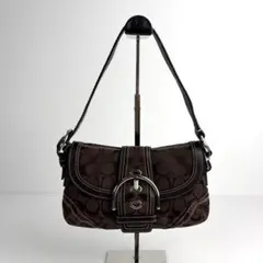 極美品　coach コーチ　ソーホー　シグネチャー　ブラウン　10296