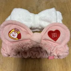 ヘアバンド 2点セット ピンク ホワイト　BT21 CHIMMYのサムネイル