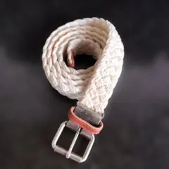 ベルト メッシュベルト 編み編み　白