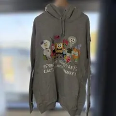 スポンジボブ パーカー XXL グレー