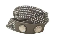 スワロフスキー　ストーン付きスエードグレーブレスレット