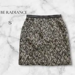 【ビーラディエンス 】BE RADIANCE ヘリンボーンタイトスカート Sのサムネイル