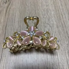 花モチーフ ヘアクリップ ピンク