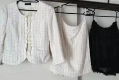 ツイードスーツセット3点／卒園卒業入学／フォーマルセレモニー