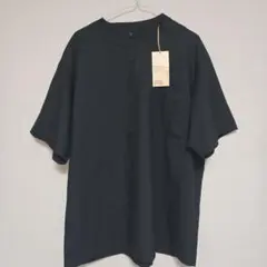 無印良品　風を通す　半袖布帛Tシャツ 紳士/黒/Lサイズのサムネイル