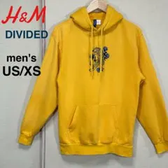 H&M Divided メンズ パーカー イエロー 裏起毛 スエット レディース