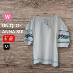 新品 UNIQLO×ANNA SUI 半袖T M ホワイト コラボ