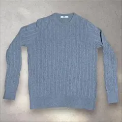 UNIQLO ユニクロ コットンカシミヤケーブルセーター グレー