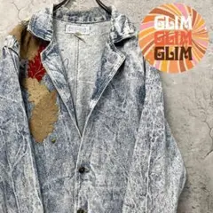 レアデザイン USA製古着 90s◆デニムコート インディゴブルー メンズXL