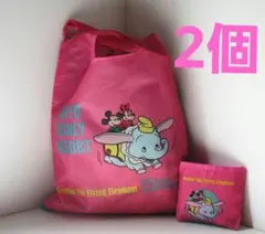 新品未使用 東京ディズニー カプセルトイ エコバッグ　ピンク 2個