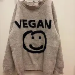 VEGAN スマイルロゴ ニット 長袖