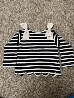 プティマイン　petit main Tシャツ　リボン　ボーダー