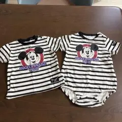 フタフタ ミッキーマウスクラブ Tシャツ・ロンパースセット 80cm