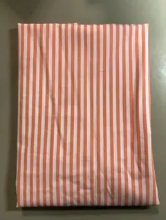 約43cm×126cm オレンジと白のストライプ　生地 はぎれ