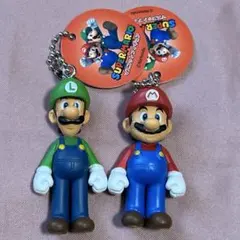 スーパーマリオ ストラップセット　キーホルダー　マリオ＆ルイージ
